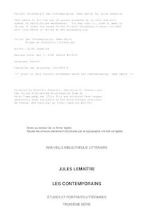 Les Contemporains, 3ème Série par Jules Lemaître