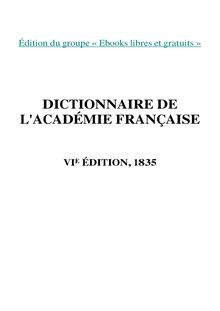 Dictionnaire academie francaise 1835