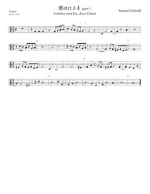 Partition 1st verse − ténor viole de gambe, alto clef, Tabulatura Nova