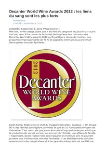 Decanter World Wine Awards 2012 : les liens du sang sont les plus forts
