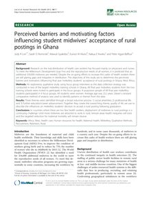 Perceived barriers and motivating factors influencing student midwives’ acceptance of rural postings in Ghana