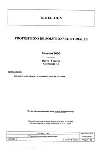 Btsedi 2006 proposition de solutions editoriales