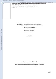 [halshs-00288109, v1] Statistique, Imagerie et Sciences Cognitives