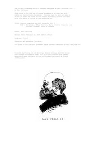 Oeuvres complètes de Paul Verlaine, Vol. 1 par Paul Verlaine
