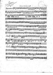 Partition cor 2 (en B♭, E♭), Symphonie No.1, B♭ major, Gossec, François Joseph