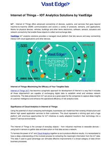 VastEdge - Internet of Things (IOT) & Analytics Solutions