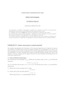 ESSEC 2004 mathematiques i classe prepa hec (ect)