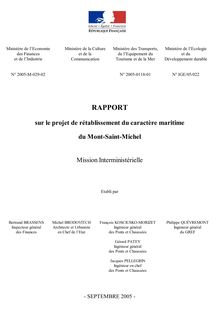 Rapport sur le projet de rétablissement du caractère maritime du Mont-Saint-Michel