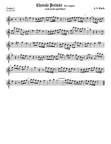 Partition viole de gambe aigue 2, octave aigu clef, Ach Gott und Herr
