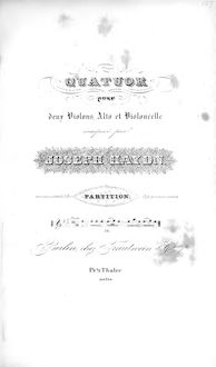 Partition , quatuor en A major, Hob.III:24, corde quatuors, Op.9