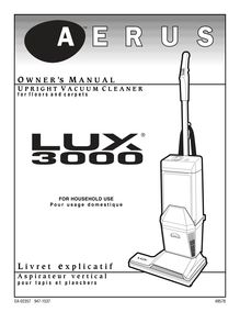 Notice Aspirateur Aerus  Lux 3000