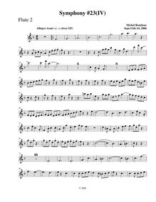 Partition flûte 2, Symphony No.23, F major, Rondeau, Michel par Michel Rondeau