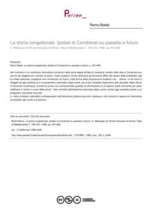 La storia congetturale. Ipotesi di Condorcet su passato e futuro - article ; n°2 ; vol.108, pg 457-468