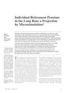 Les retraites individuelles à long terme : une projection par microsimulation (version anglaise)