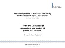 Discussion of ``A Benchmark for Models of Growth and Inflation   by M.  Marcellino