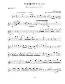 Partition violons I, Symphony No.16, Rondeau, Michel par Michel Rondeau