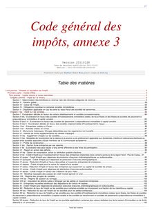 Code général des impôts, annexe 3