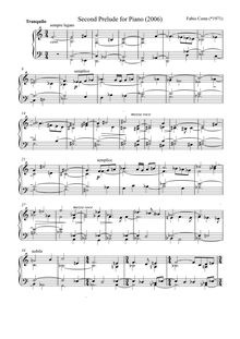 Partition complète, Second Prelude pour Piano, Costa, Fabio