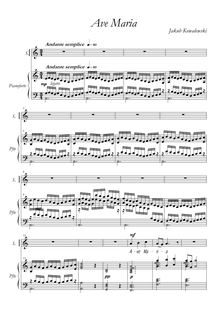 Partition pour soprano, piano, Ave Maria, Kowalewski, Jakub