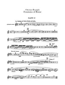 Partition flûte 1, 2, Le Fontane di Roma, Fountains of Rome, Respighi, Ottorino