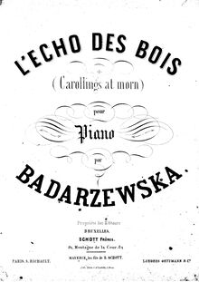 Partition complète, L Écho des bois, Carollings at morn, B♭ major par Tekla Bądarzewska-Baranowska