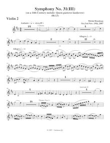 Partition violons II, Symphony No.31, D major, Rondeau, Michel