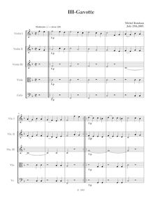 Partition , Gavotte,  No.5 en F major, F major, Rondeau, Michel