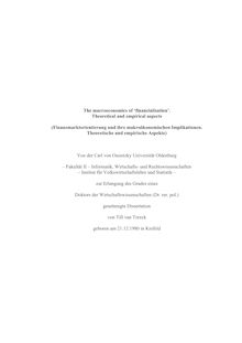 The macroeconomics of financialisation [Elektronische Ressource] : theoretical and empirical aspects = Finanzmarktorientierung und ihre makroökonomischen Implikationen / von Till van Treeck