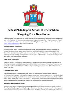 5 Best Philadelphia School Districts When Shopping For a New Home