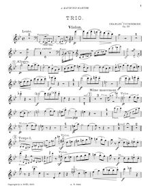 Partition complète et parties, Piano Trio, Op.22, Tournemire, Charles