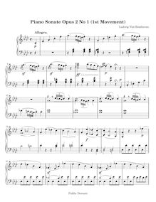 Partition , Allegro, Piano Sonata No.1, F minor, Beethoven, Ludwig van