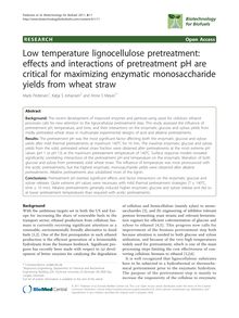 Low temperature lignocellulose pretreatment: effects and interactions of pretreatment pH are critical for maximizing enzymatic monosaccharide yields from wheat straw