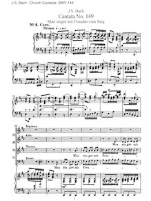 Partition complète, Man singet mit Freuden vom Sieg, Bach, Johann Sebastian