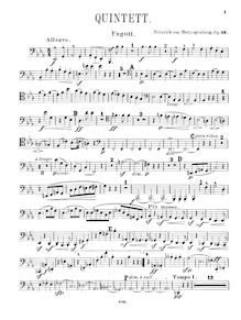 Partition basson , partie, quintette pour Piano et vents, Op.43