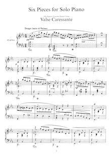 Partition complète, 6 pièces pour Piano, Sei Pezzi, Respighi, Ottorino