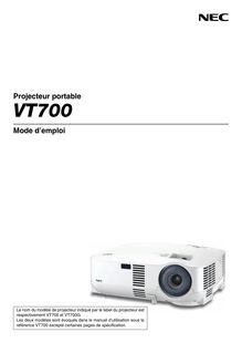 Notice Projecteur NEC  VT700