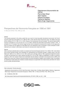 Perspectives de l économie française en 1990 et 1991 - article ; n°1 ; vol.32, pg 5-26
