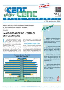 Aperçu des principaux résultats du recensement de la population de 1999 du Calvados - Activité