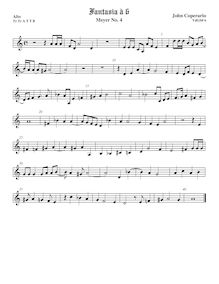 Partition ténor viole de gambe 1, aigu clef, Fantasia pour 6 violes de gambe, RC 78