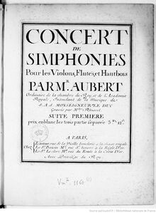 Partition Dessus 2, Concert de simphonies pour les violons, flûtes et hautbois
