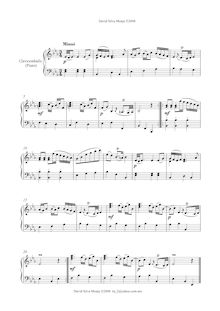 Partition , Minué, Sonata pour clavicembalo, Harpsichord sonata