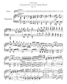 Partition Piano Reduction et Solo partition de violon, violon Concerto No 2