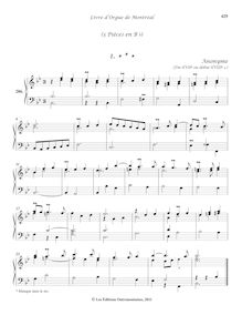 Partition 286-28, 3 Pièces en B♭: , * * * - , Voix humaine - , Dialogue, Livre d orgue de Montréal