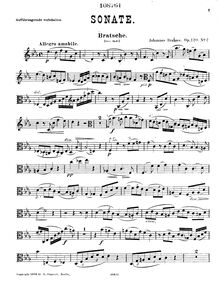 Partition de viole de gambe, clarinette Sonata No.2, Op.120 No.2