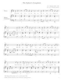 Partition complète (avec continuo realization pour clavecin), anglais chansons, HWV 228