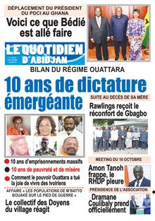 Le Quotidien d’Abidjan n°2947 - du mercredi 14 Octobre 2020