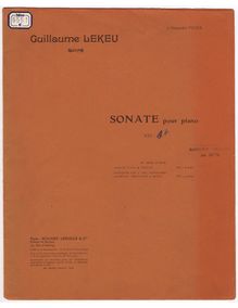 Partition complète, Sonate pour Piano, Piano Sonata  in G minor