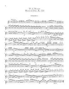 Partition violons I, II, Ein musikalischer Spaß, Ein musikalischer Spass ; A Musical Joke ; Divertimento