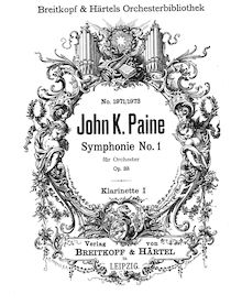Partition clarinette 1, 2 (en B♭), Symphony No.1, Op.23, C minor