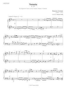Partition Sonata K.287, 3 orgue sonates, K.287-288, 328, Collections, Domenico Scarlatti par Domenico Scarlatti Collections